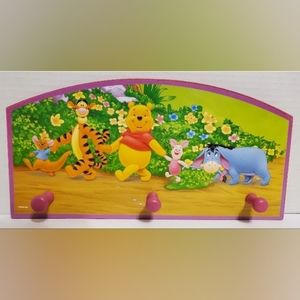 Winnie The Pooh Eeyore Disney Wooden Hanging Rack Room Decor New